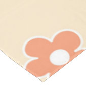 Preppy Peach White Hippie Flower Pattern Tafelkleed (Gekanteld)