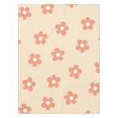 Preppy Peach White Hippie Flower Pattern Tafelkleed (Voorkant)