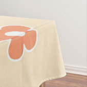 Preppy Peach White Hippie Flower Pattern Tafelkleed (Voorbeeld)