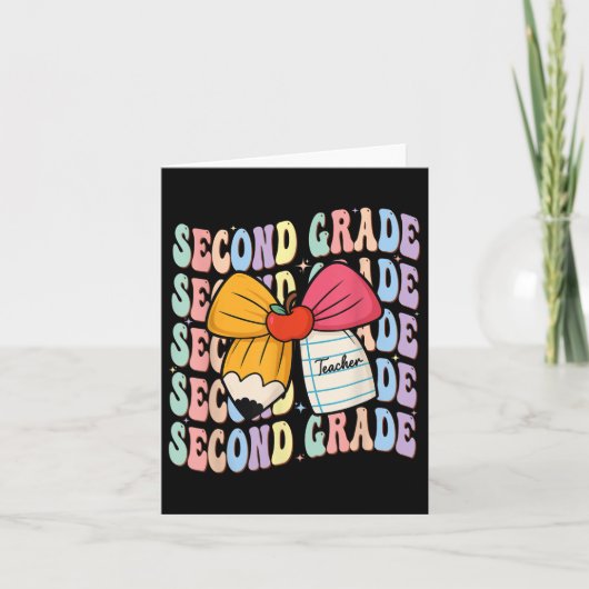 Preppy Pencil Coquette Bow Terug naar School 2e Af Kaart (Voorkant)