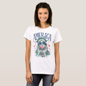 Preppy Penseelstreek Standbeeld van de Vrijheid Bl T-shirt (Voorkant volledig)