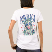 Preppy Penseelstreek Standbeeld van de Vrijheid Bl T-shirt (Achterkant)