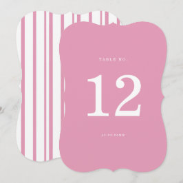 Preppy Peony Pink Chic Die Cut Wedding Table Numbe Kaart