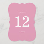 Preppy Peony Pink Chic Die Cut Wedding Table Numbe Kaart (Voorkant)