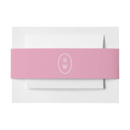 Preppy Peony Pink Chic Wedding Belly Band Uitnodigingen Wikkel