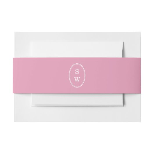Preppy Peony Pink Chic Wedding Belly Band Uitnodigingen Wikkel (Voorkant Voorbeeld)