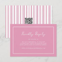 Preppy Peony Pink Chic Wedding Online RSVP Card Informatiekaartje