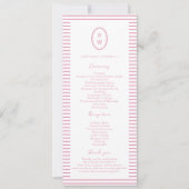 Preppy Peony Pink Chic Wedding Program Card Kaart (Voorkant)