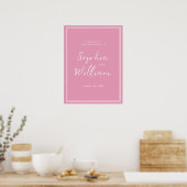 Preppy Peony Pink Chic Wedding Welcome Sign Poster (Keuken)