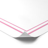 Preppy Peony Pink Chic Wedding Welcome Sign Poster (Hoek)