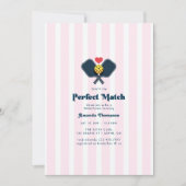 Preppy Perfect Match Pickleball Bruidsfeest Kaart (Voorkant)