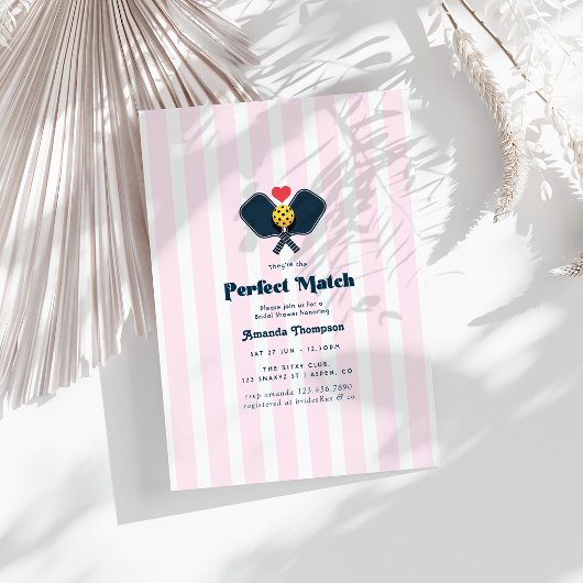 Preppy Perfect Match Pickleball Bruidsfeest Kaart