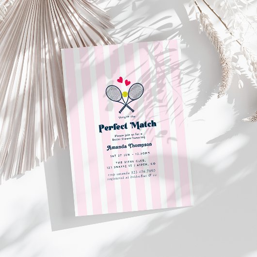 Preppy Perfect Match Tennis Bruiloftsborrel Kaart