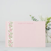 Preppy Personalized floral Briefpapier (Staand voorkant)