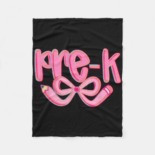 Preppy Peuterschool Terug Naar School Coquette Str Fleece Deken (Voorkant)