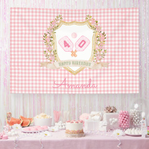 Preppy Pickle Ball   Aangepast verjaardagsjaar Spandoek