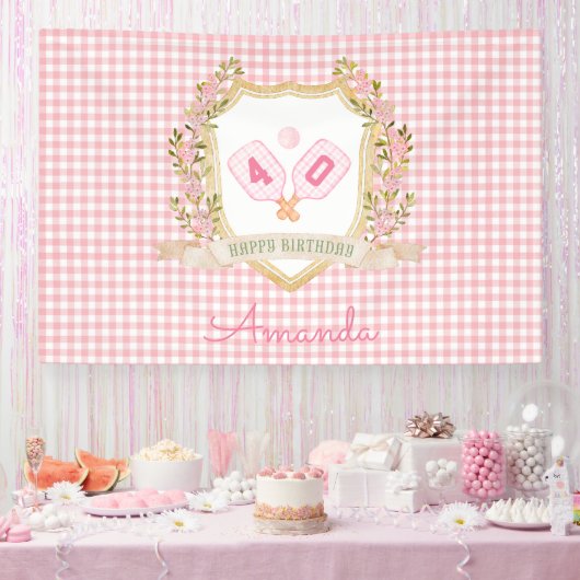 Preppy Pickle Ball | Aangepast verjaardagsjaar Spandoek (Feest)