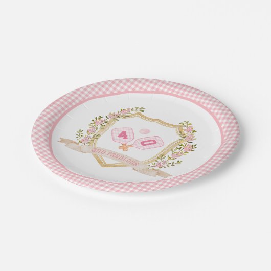 Preppy Pickle Ball Custom Verjaardag Papieren Bordje (Gekanteld)