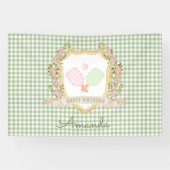 Preppy Pickle Ball Gelukkige verjaardag Spandoek (Horizontaal)