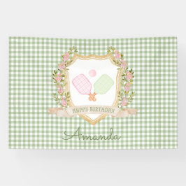 Preppy Pickle Ball Gelukkige verjaardag Spandoek