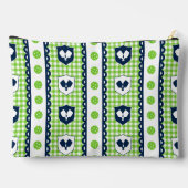 Preppy Pickleball Crest Gingham - Lime & Marinebla Etui (Achterkant)