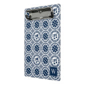 Preppy Pickleball Damask – Navy Dink Motif   Mini Klembord (Angled2)