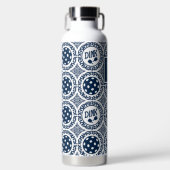 Preppy Pickleball Damask - Navy Dink Motif Waterfles (Voorkant)