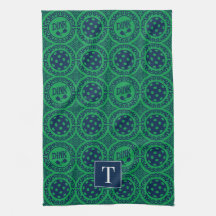 Preppy Pickleball Damask - Navy & Groen Dink 