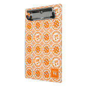 Preppy Pickleball Damask – Orange Dink Motif   Mini Klembord (Angled2)