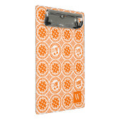 Preppy Pickleball Damask – Orange Dink Motif   Mini Klembord (Schuin)