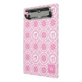 Preppy Pickleball Damask – Pink Dink Motif   Mini Klembord (Angled2)