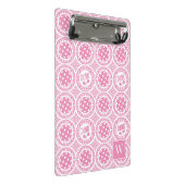 Preppy Pickleball Damask – Pink Dink Motif   Mini Klembord (Schuin)