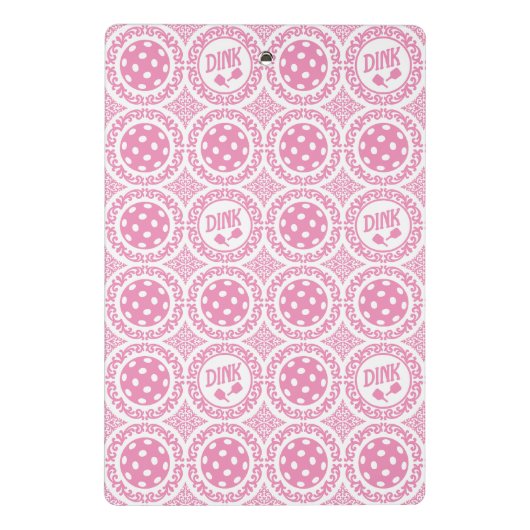 Preppy Pickleball Damask – Pink Dink Motif   Mini Klembord (Achterkant)