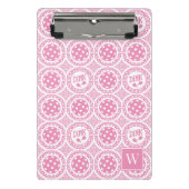 Preppy Pickleball Damask – Pink Dink Motif   Mini Klembord (Voorkant)