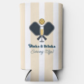 Preppy Pickleball Dinks & Drinks Serverende Leefti Seltzer Blikjeskoeler (Voorkant)