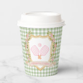 Preppy Pickleball en Prosecco Papieren Bekers (Voorkant)