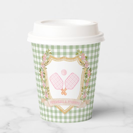 Preppy Pickleball en Prosecco Papieren Bekers (Voorkant)