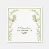 Preppy Pickleball Garden Bachelorette Party Servet (Voorkant)
