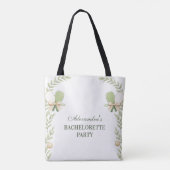 Preppy Pickleball Garden Bachelorette Party Tote Bag (Achterkant)