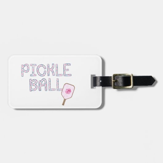 Preppy Pickleball gepersonaliseerd Bagagelabel (Voorkant horizontaal)