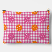 Preppy Pickleball Gingham Heet Roze Oranje Monogra Etui (Achterkant)