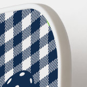 Preppy Pickleball Gingham - Navy & Lime Monogram Paddle (Links Detail)
