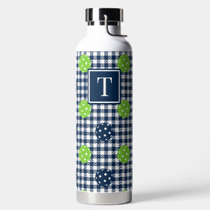Preppy Pickleball Gingham - Navy & Lime Waterfles