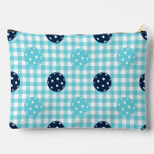 Preppy Pickleball Gingham Navy Turquoise Monogram Etui (Achterkant)