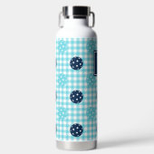 Preppy Pickleball Gingham - Navy & Turquoise Waterfles (Voorkant)