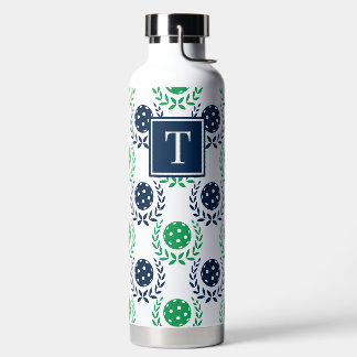 Preppy Pickleball Lauwerkrans - Marineblauw & Groe Waterfles
