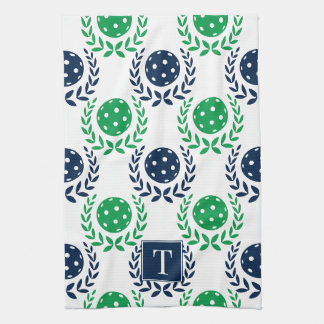 Preppy Pickleball Lauwerkrans - Navy & Groen Theedoek
