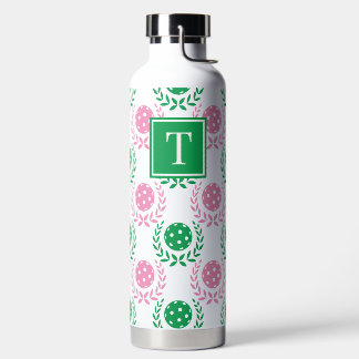 Preppy Pickleball Lauwerkrans - Roze & Groen Waterfles