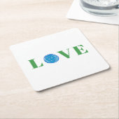 Preppy Pickleball Love Kartonnen Onderzetters (Schuin)