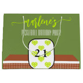 Preppy Pickleball Paddle Foto Dink Verjaardagsfees Groot Cadeauzakje (Voorkant)